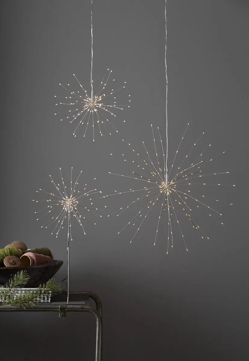 Star Trading Firework LED Vloerlamp - 120 LED's - Zilver - Warm wit