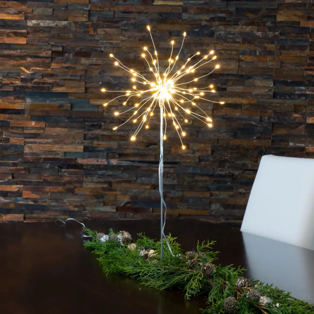 Star Trading Firework LED Vloerlamp - 120 LED's - Zilver - Warm wit