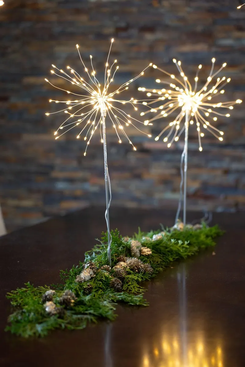 Star Trading Firework LED Vloerlamp - 120 LED's - Zilver - Warm wit