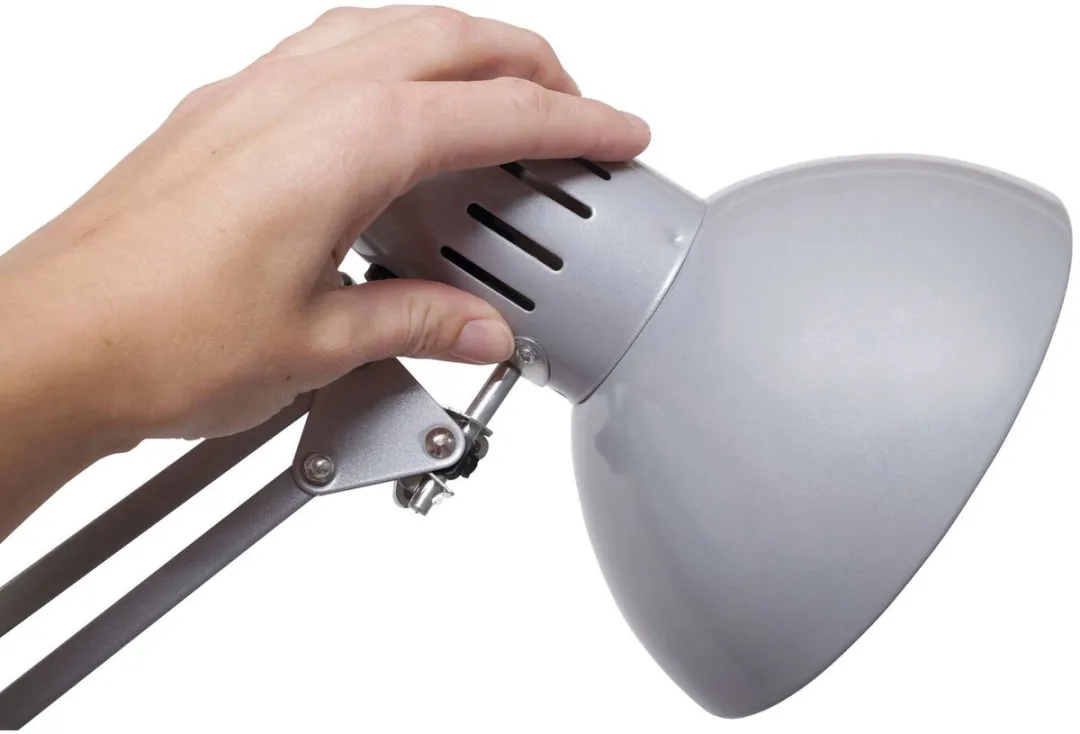 MAULstudy Bureaulamp - Metaal - Zilver - E27 Fitting - Tafellamp met Klem - Zonder Lichtbron
