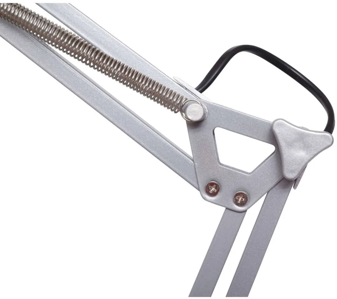 MAULstudy Bureaulamp - Metaal - Zilver - E27 Fitting - Tafellamp met Klem - Zonder Lichtbron