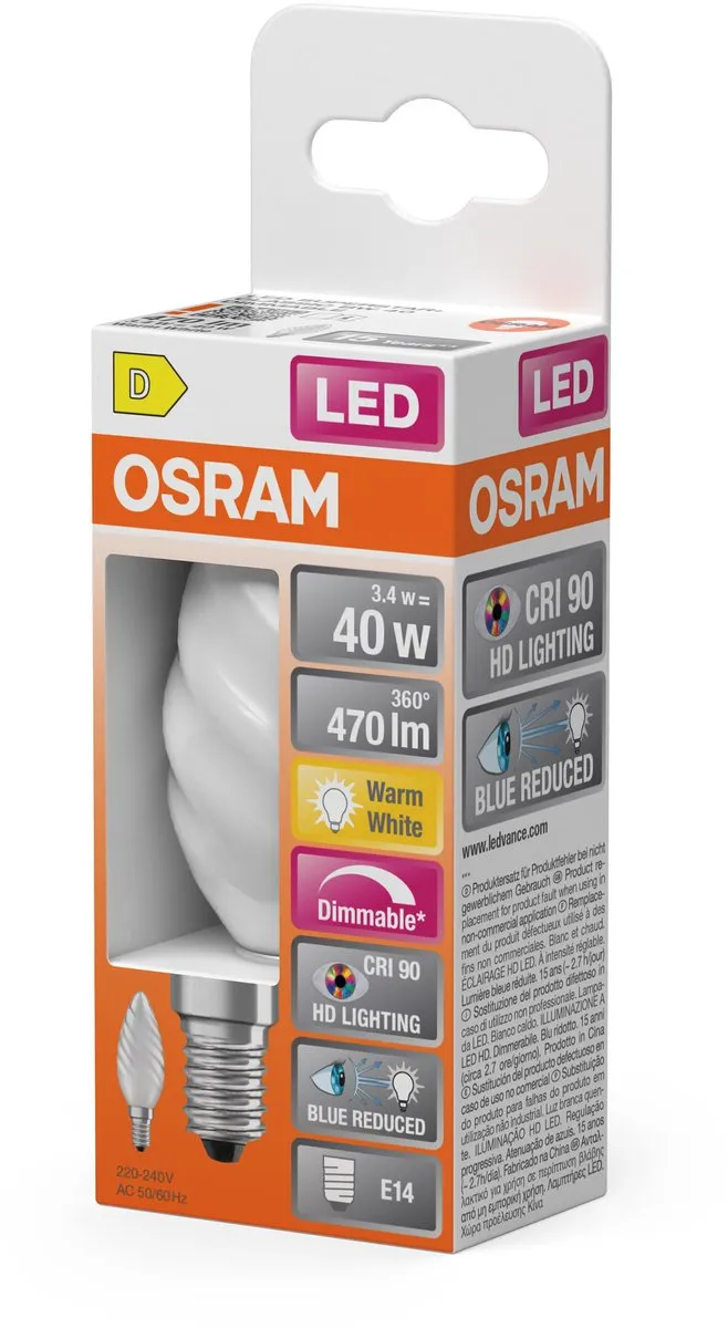 Osram Superstar LED E14 Matglas Warm Wit 3.4W 47lm - afbeelding 6 van 6