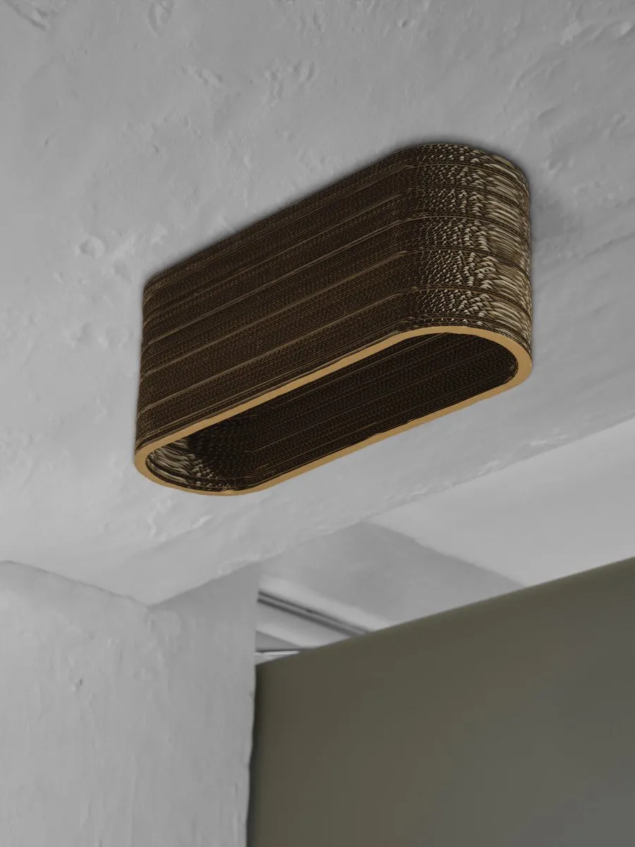 LEDVANCE Decor Cardboard Oval Plafondlamp - 3xE27 - Bruin