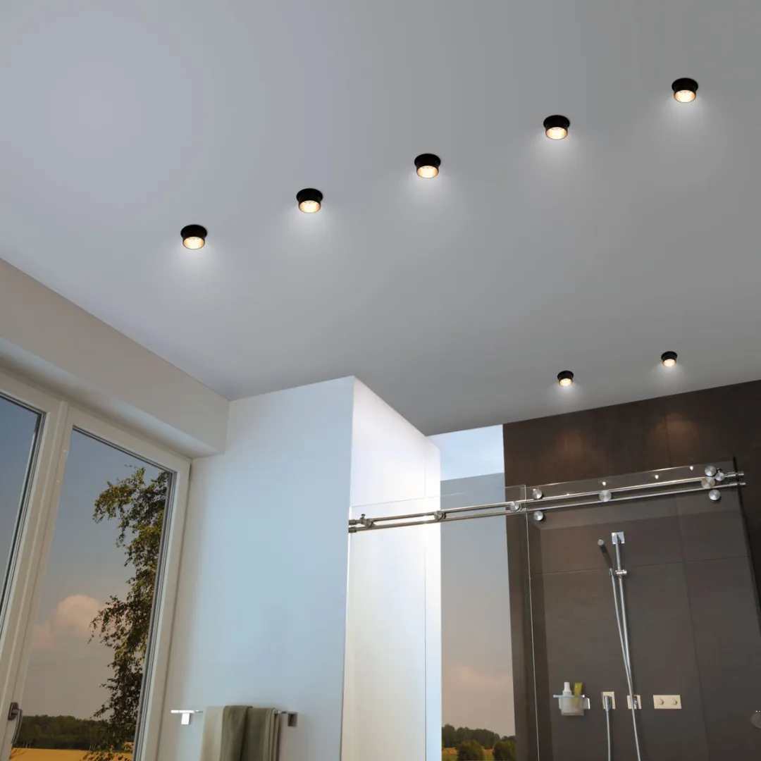 Paulmann LED-inbouwlamp 3-Step-Dim Coin 6W 470lm - 2700K - IP44 - Zwart/Goud
