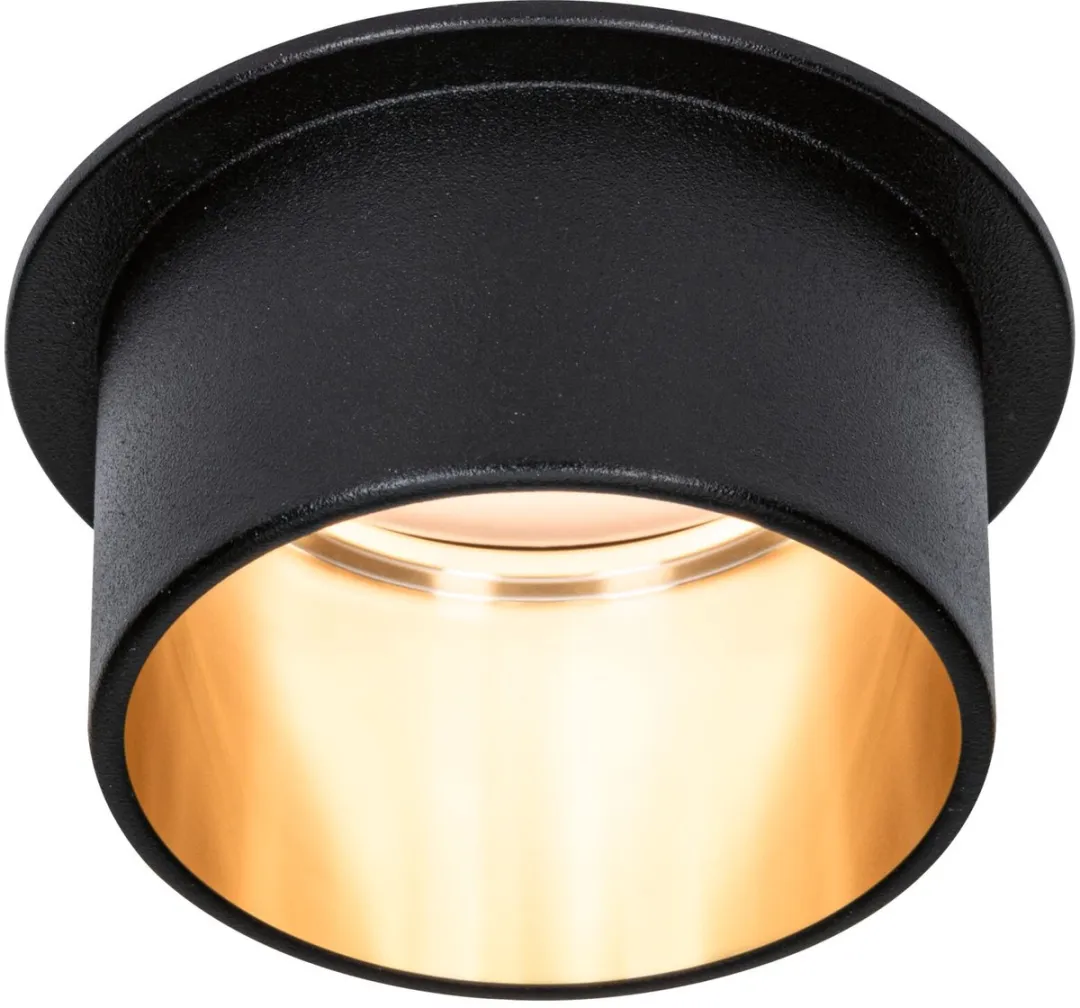 Paulmann LED-inbouwlamp 3-Step-Dim Coin 6W 470lm - 2700K - IP44 - Zwart/Goud