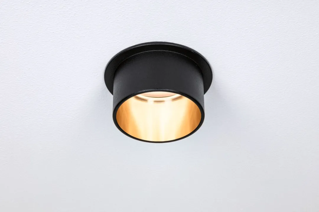 Paulmann LED-inbouwlamp 3-Step-Dim Coin 6W 470lm - 2700K - IP44 - Zwart/Goud