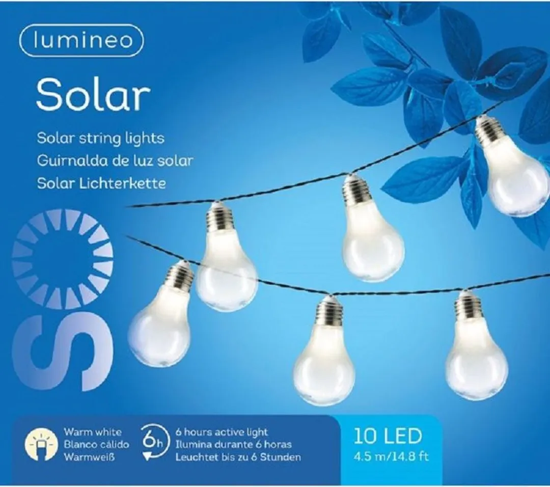 Lumineo Solar Lichtbolletjes 2x10 Stuks - Ø6cm Warm Wit