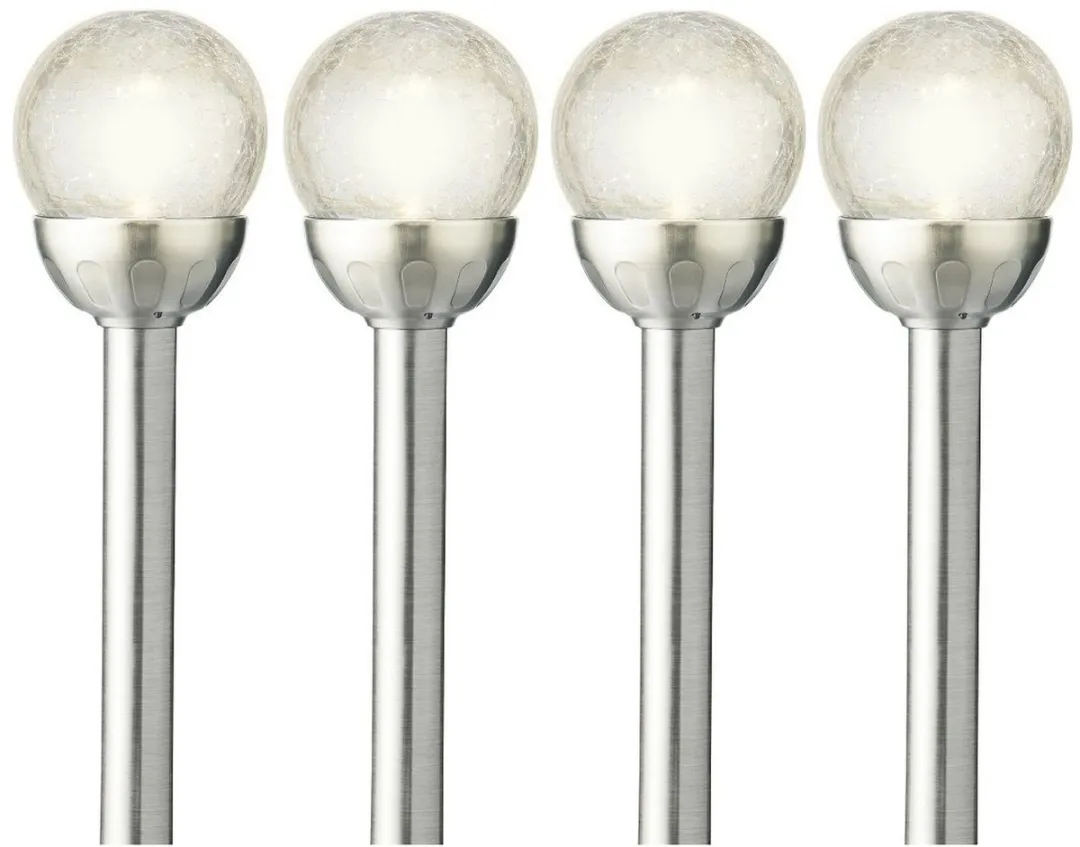 Lumineo LED Tuinlamp Insteker Solar - 8 Stuks - Ø8cm - Zilver