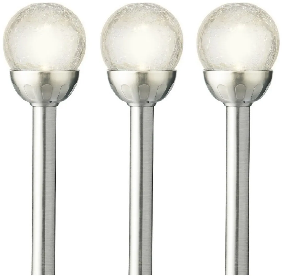 Lumineo LED Tuinlamp Insteker Solar - 8 Stuks - Ø8cm - Zilver