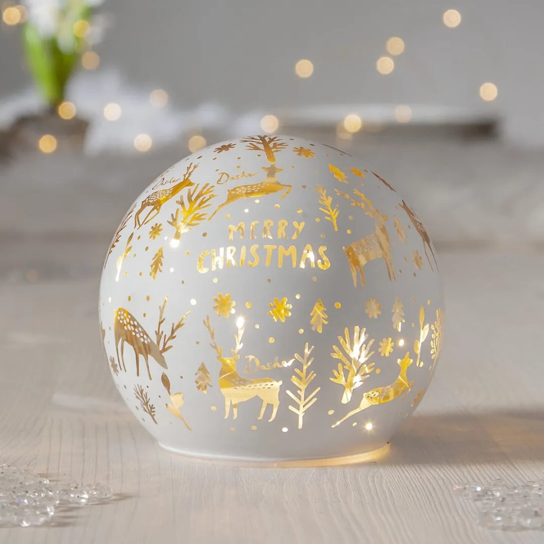 Star Trading MerryX-Mas LED Ball Light - Ø12cm - Mat - Warm wit - Timer - afbeelding 6 van 6