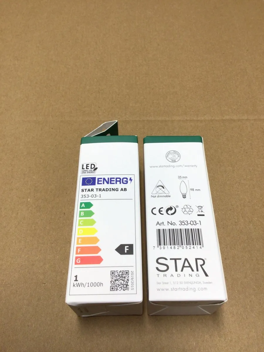 Star Trading Kaarslamp Helder Filament E14 0.8W Warm Wit