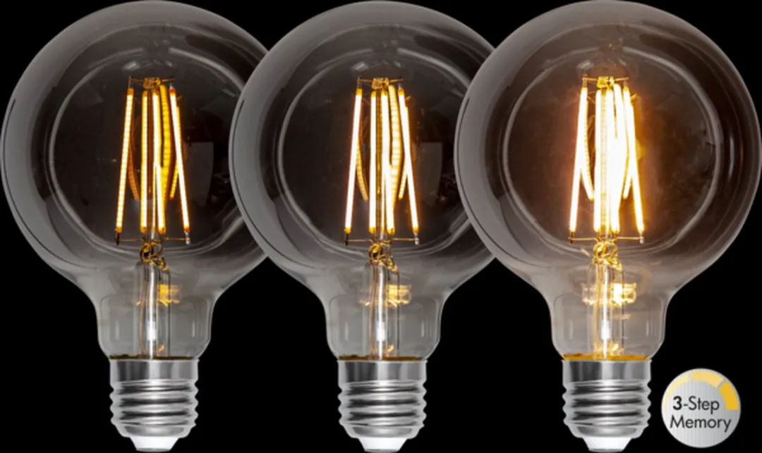 3 standen - G95 Globelamp - E27 - 3.9W- Super Warm Wit - 2200K - Dimbaar