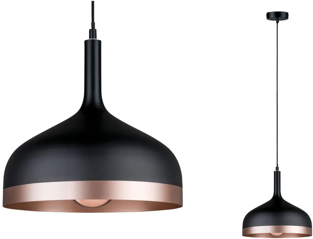Paulmann Embla Hanglamp E27 - 20W - Zwart/Koper mat