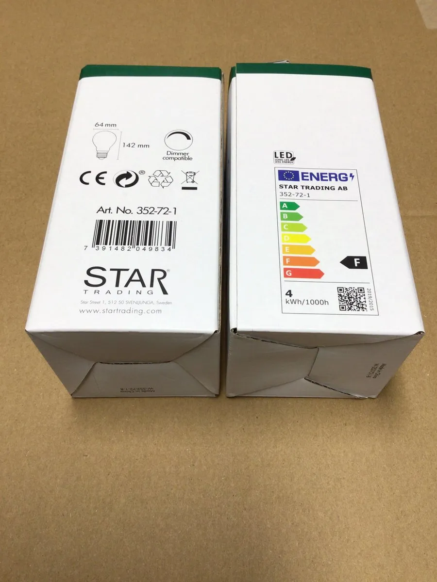 Star Trading Druppel-Edison Lamp E27 3.6W - Warm Wit <2200K