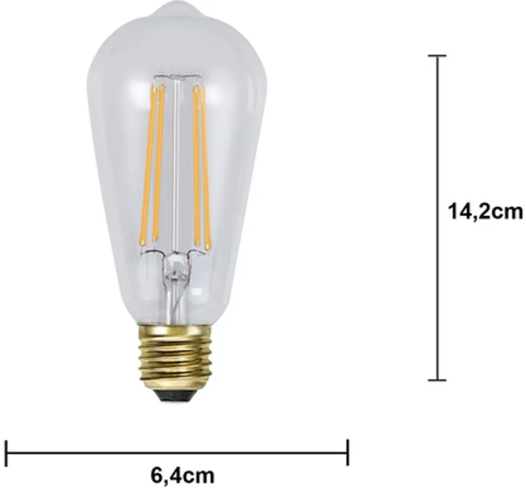 Star Trading Druppel-Edison Lamp E27 3.6W - Warm Wit <2200K