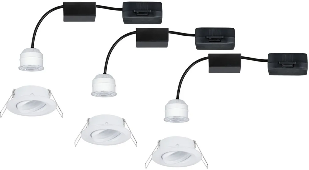 Paulmann LED-inbouwlamp Easy Dim Nova Mini Plus Coin Basisset 3x4,2W - 300lm - 2700K - Wit mat