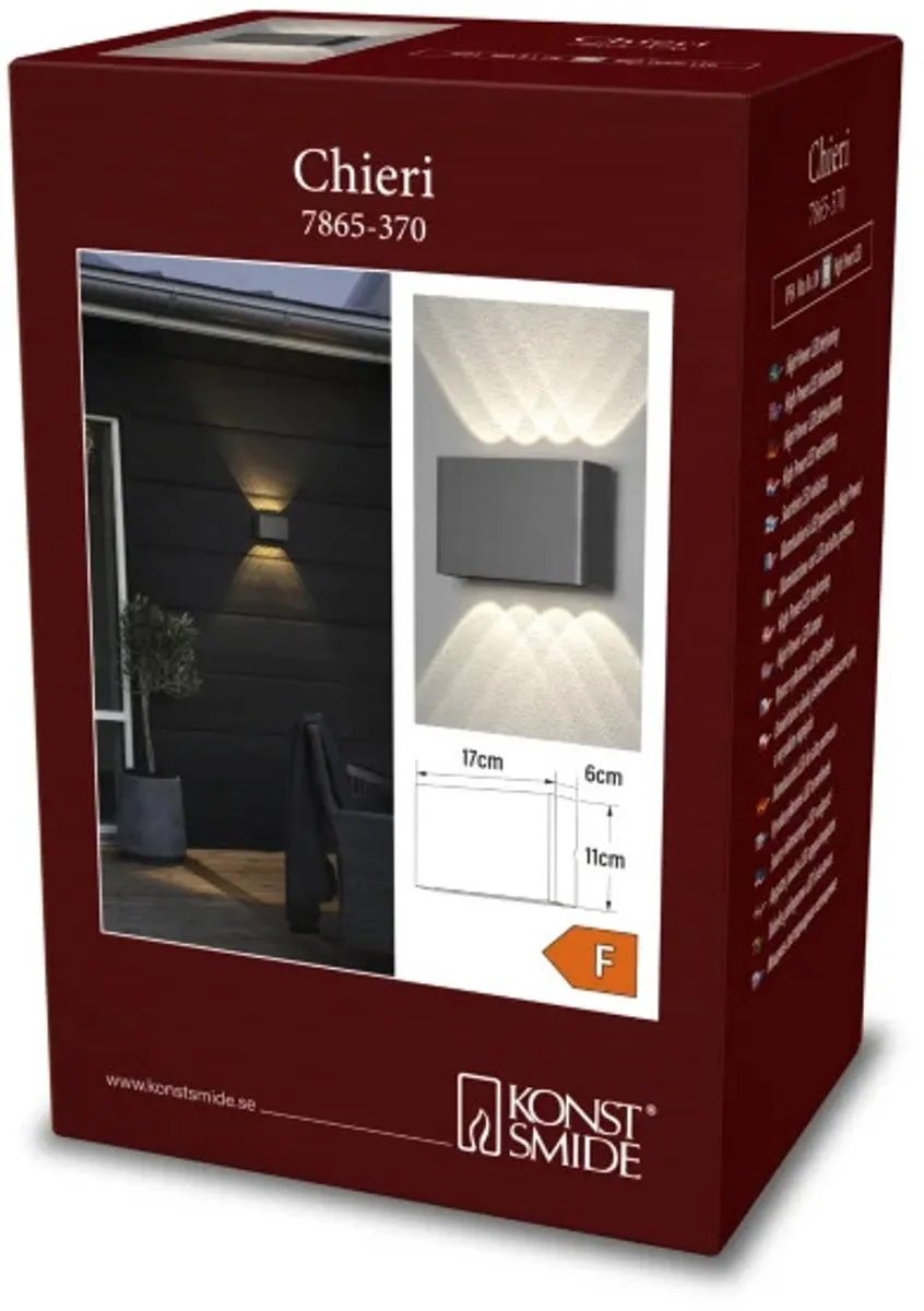 Konstsmide Chieri Spotlamp Buiten 8-lichts LED 3000K - Antraciet