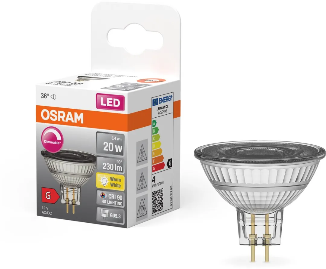 Osram LED Spot GU5.3 3,4W 230lm Warm Wit - Dimbaar