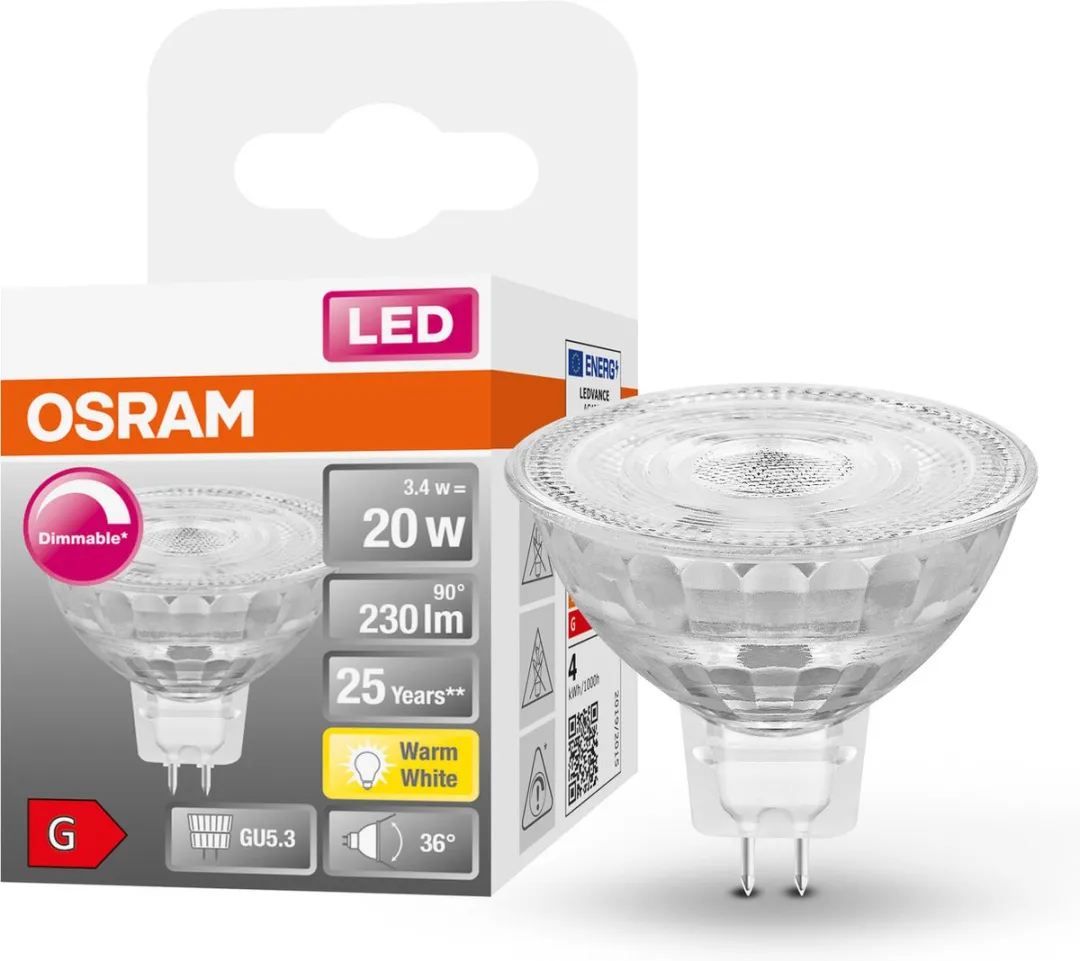 Osram LED Spot GU5.3 3,4W 230lm Warm Wit - Dimbaar