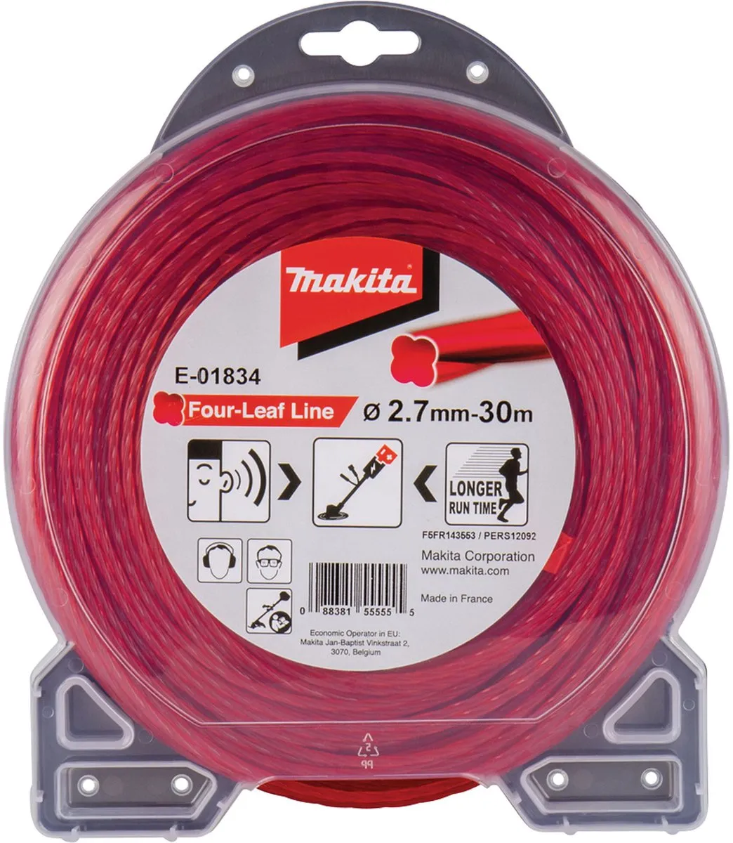 Makita Vierbladig Maaidraad 30m Ø2,7mm - Rood