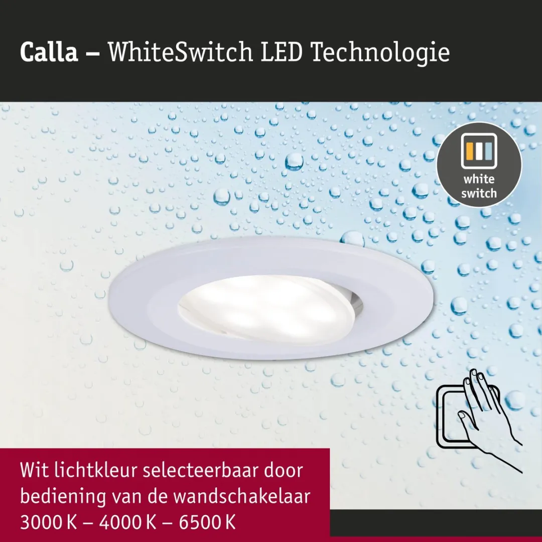 Paulmann Calla LED Inbouwspots Set - 10 Stuks - 5W - 430lm - Wit Mat - IP65 - afbeelding 6 van 6