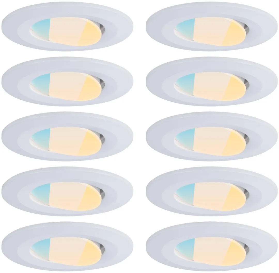 Paulmann Calla LED Inbouwspots Set - 10 Stuks - 5W - 430lm - Wit Mat - IP65