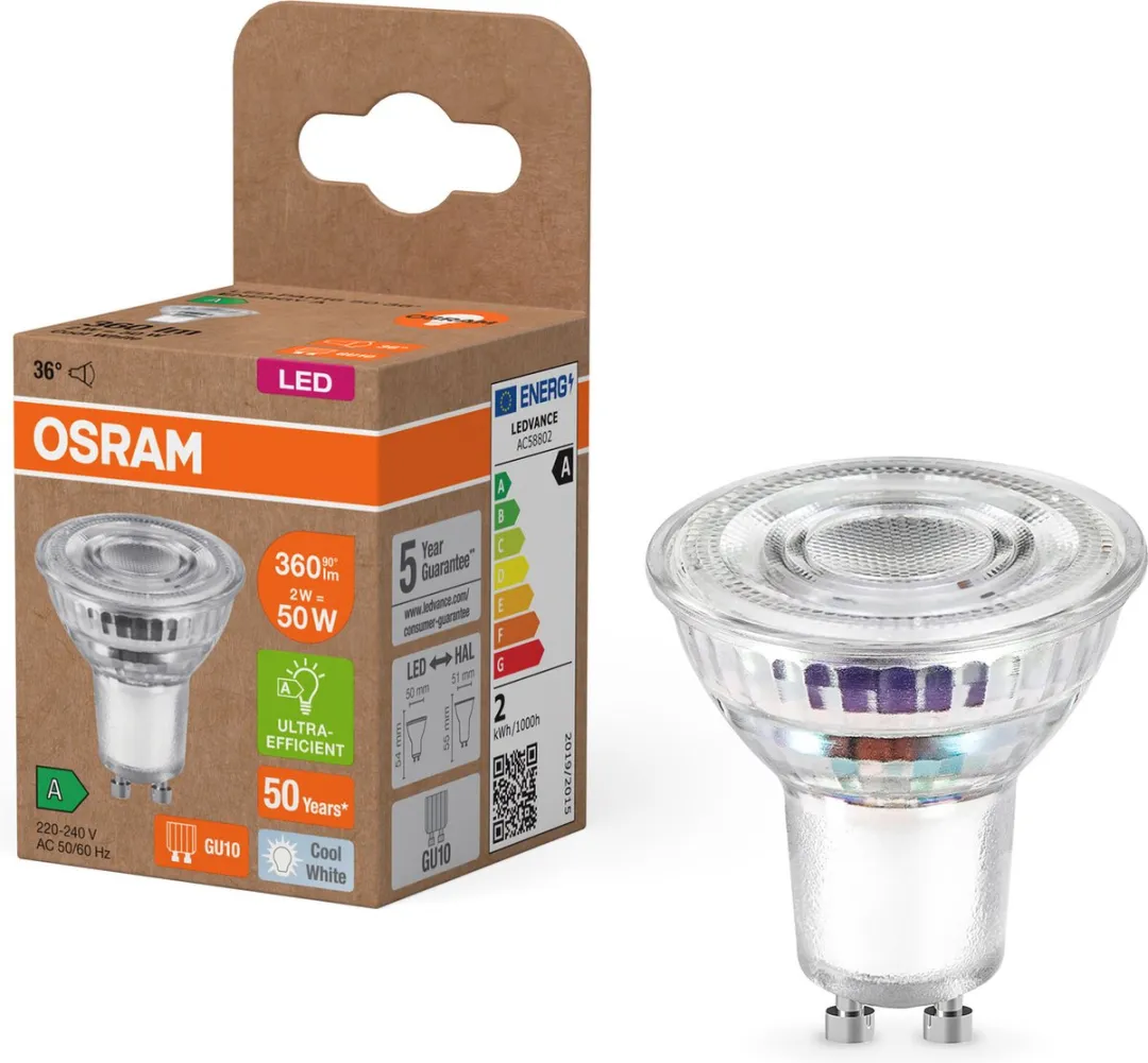 Osram PAR16 LED Reflectorlamp GU10 2W 360lm Koelwit - afbeelding 6 van 6