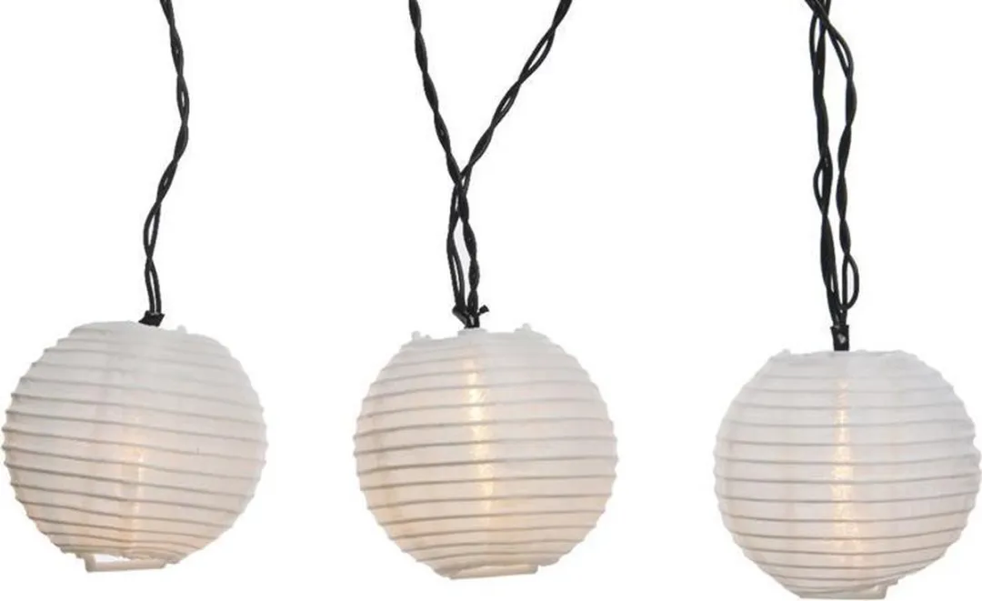 Lumineo LED Deco String Lights 20 Stuks - Ø7.5cm - Zwart