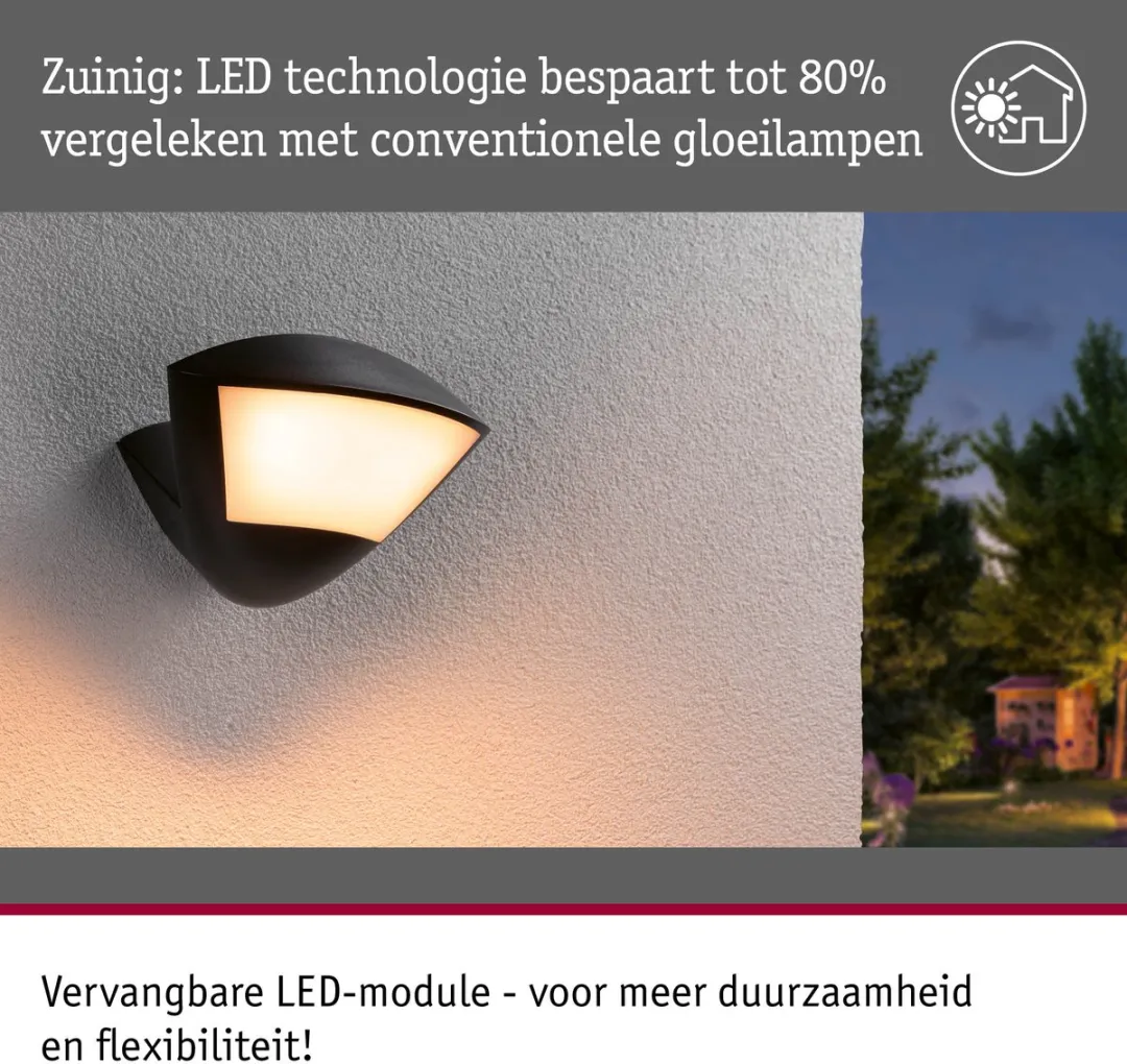 Paulmann Smart Home Zigbee Skyla Wandarmatuur 10W - Antraciet