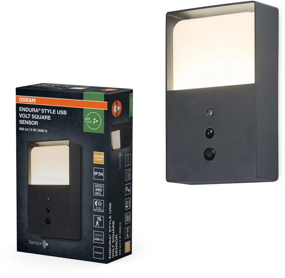 Osram Endura Style USB Volt Square Sensor IP54 - 1 Lichtpunt - 3000K