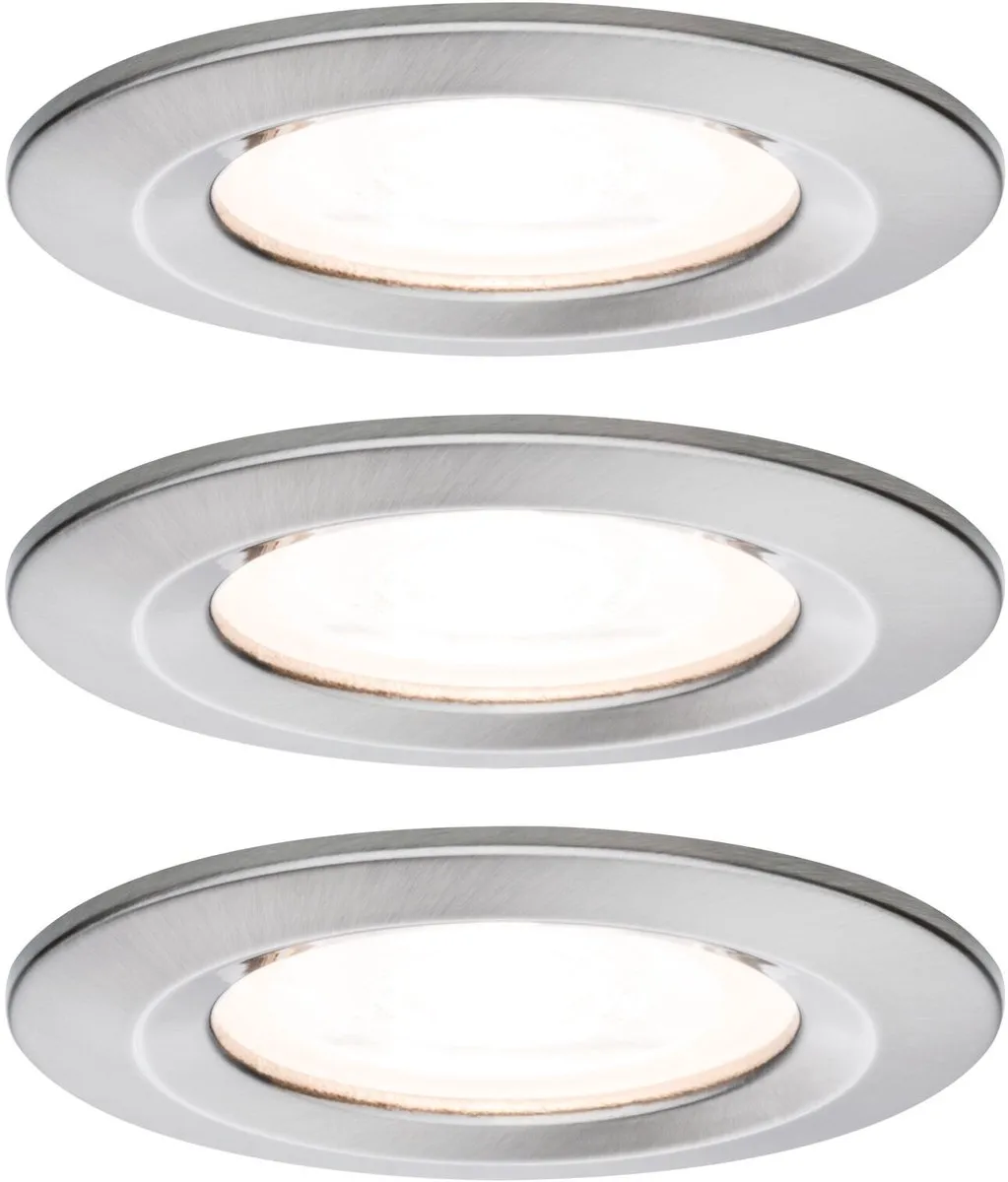 Paulmann Nova Basisset LED-inbouwlamp 3x6,5W 460lm 2700K - Staal geborsteld