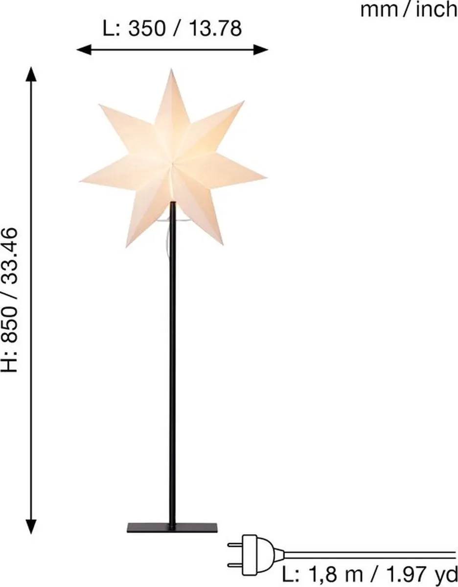 Star Trading Frozen Vloerlamp E14 - Zilver 85cm