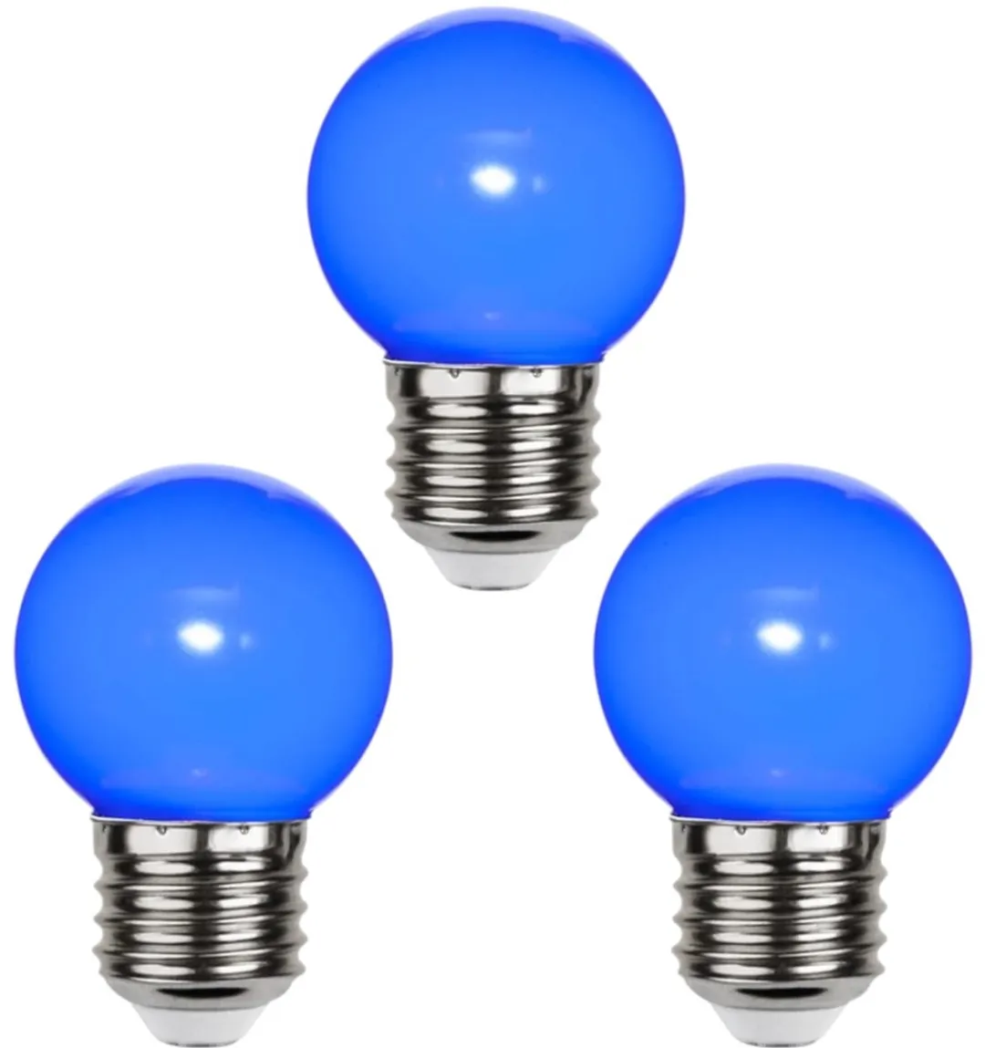 Star Trading Prikkabel Kogellamp E27 1W - Blauw - 3 Stuks