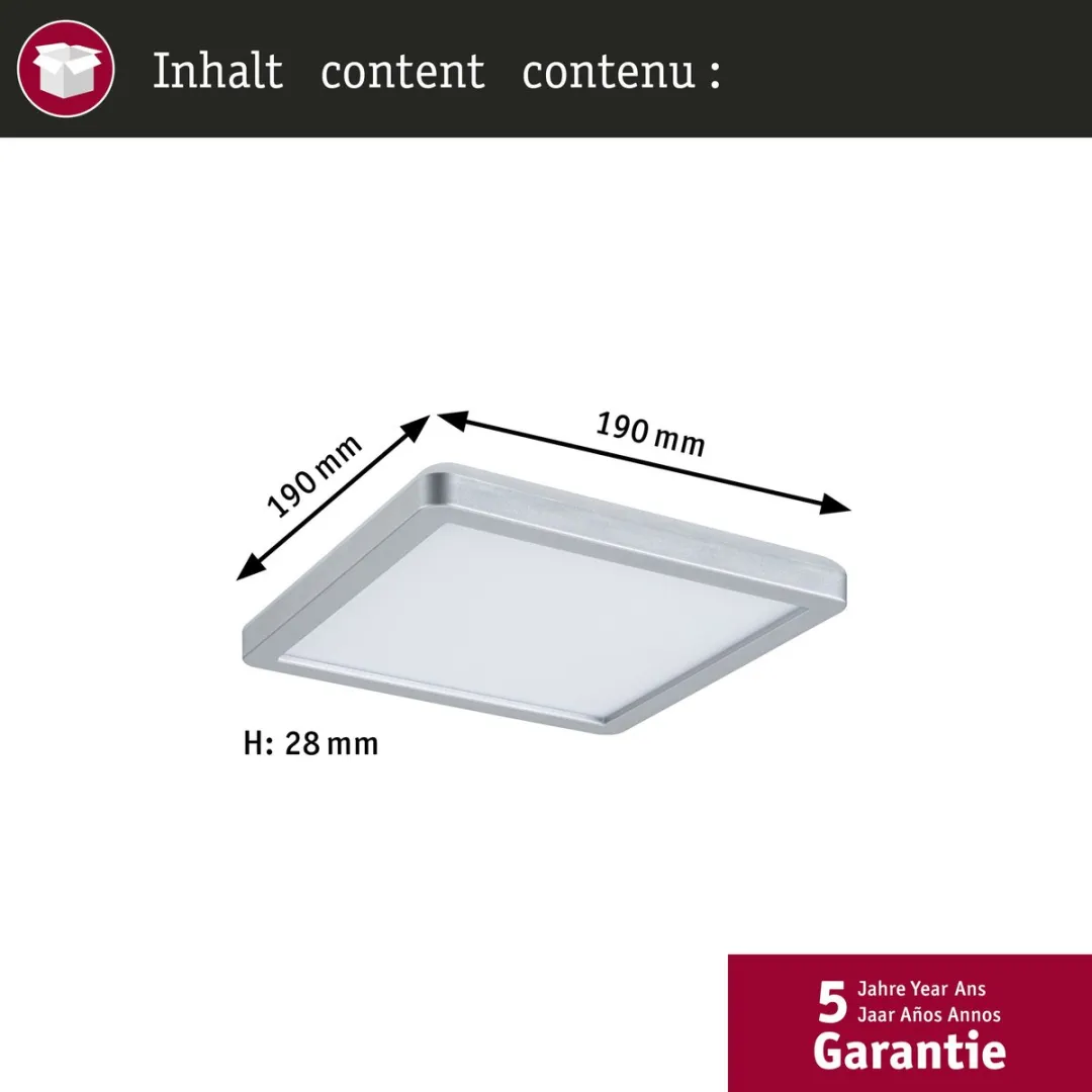 Paulmann Atria Shine LED-paneel 11,2W 900lm 3000K - Chroom mat