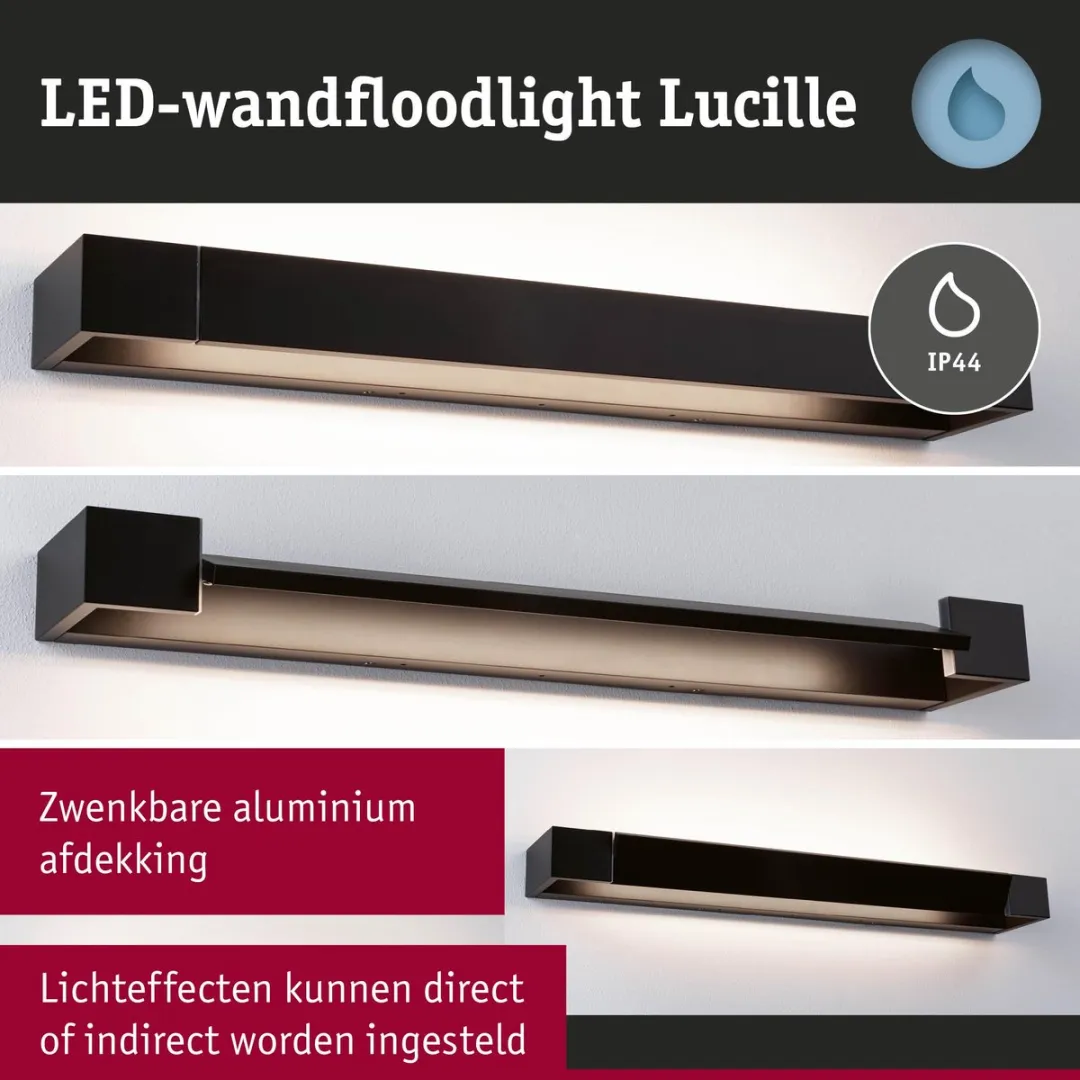 Paulmann Lucille LED Wandlamp IP44 1300lm - Zwart