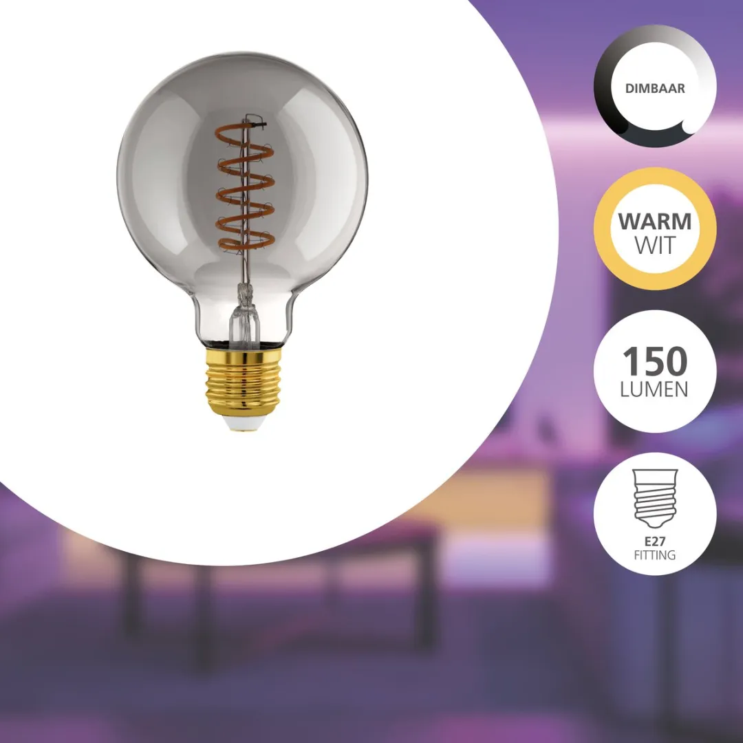 EGLO connect.z Smart LED Lamp E27 - Rookglas 2000K - Zigbee
