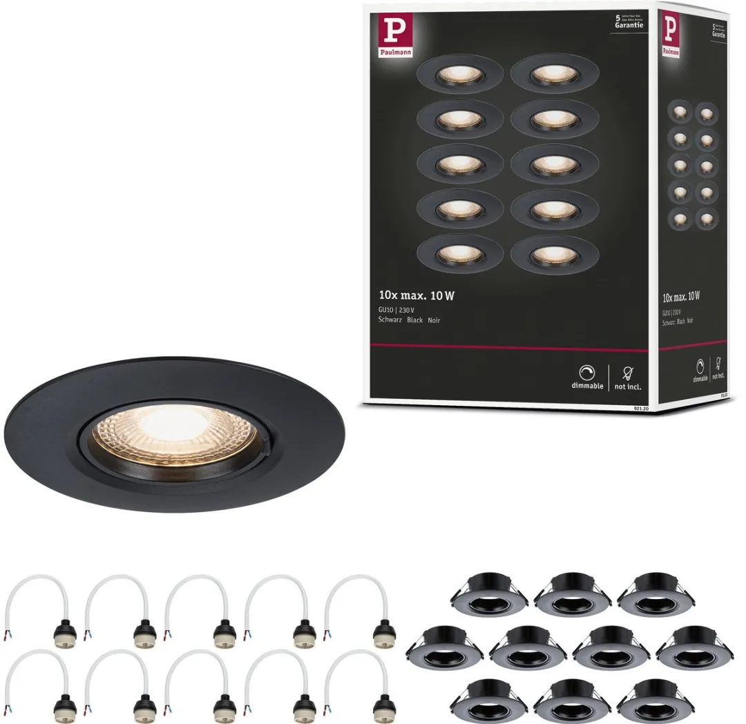 Paulmann Inbouwlamp Set 10x Star Rond 90mm GU10 10x10W