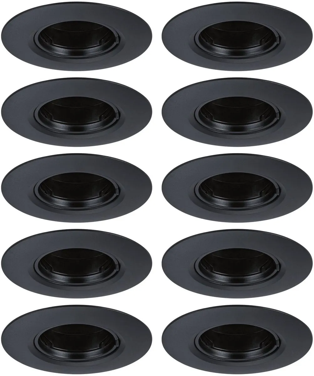 Paulmann Inbouwlamp Set 10x Star Rond 90mm GU10 10x10W - Zwart
