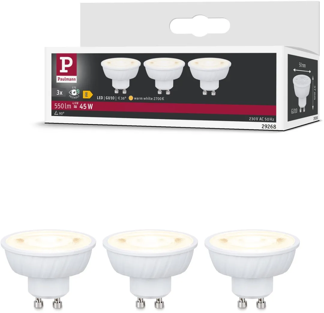 Paulmann LED Reflector GU10 3x550lm 4,9W 2700K