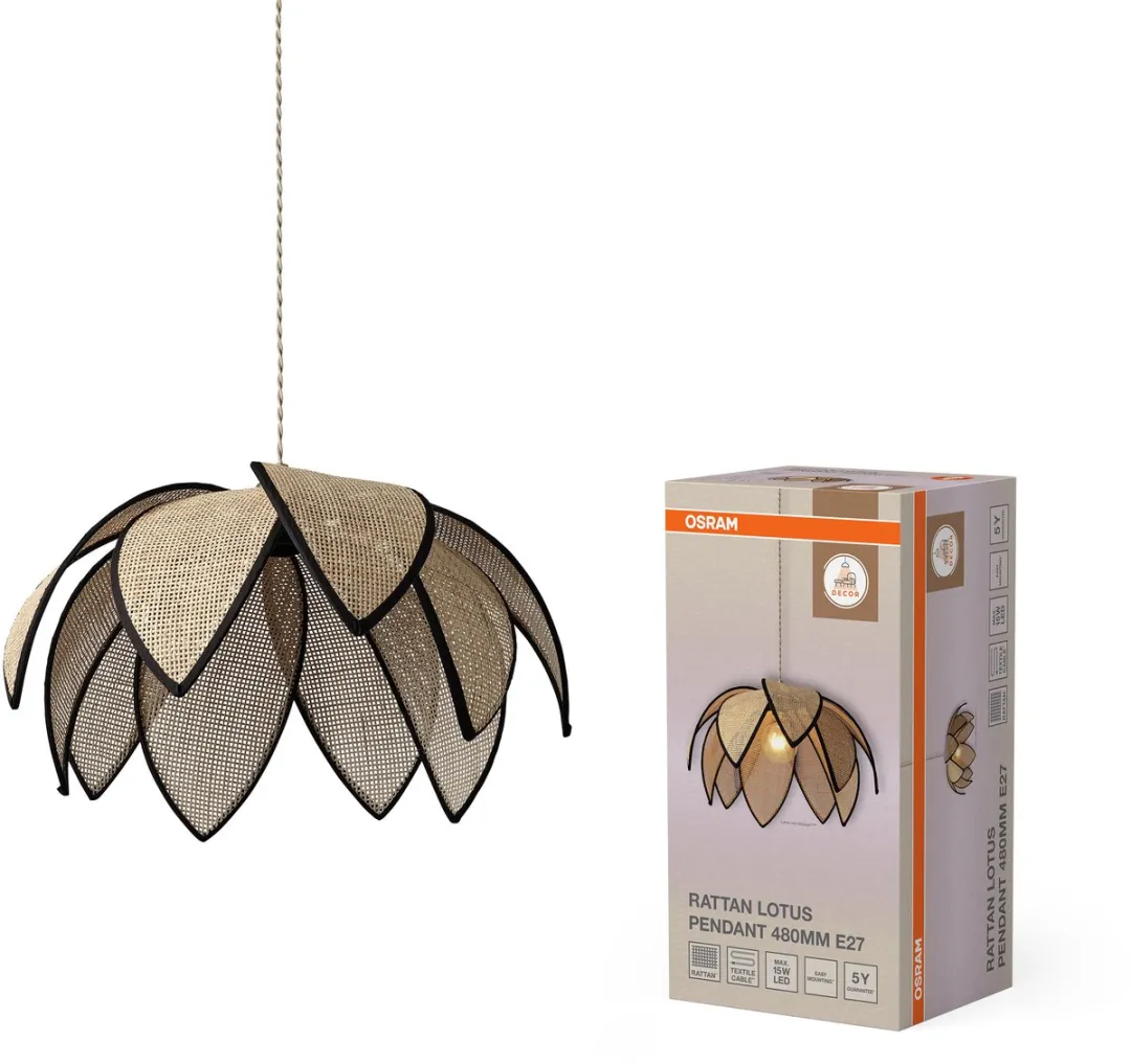 Osram Decor Rattan Lotus Hanglamp 480mm - Beige