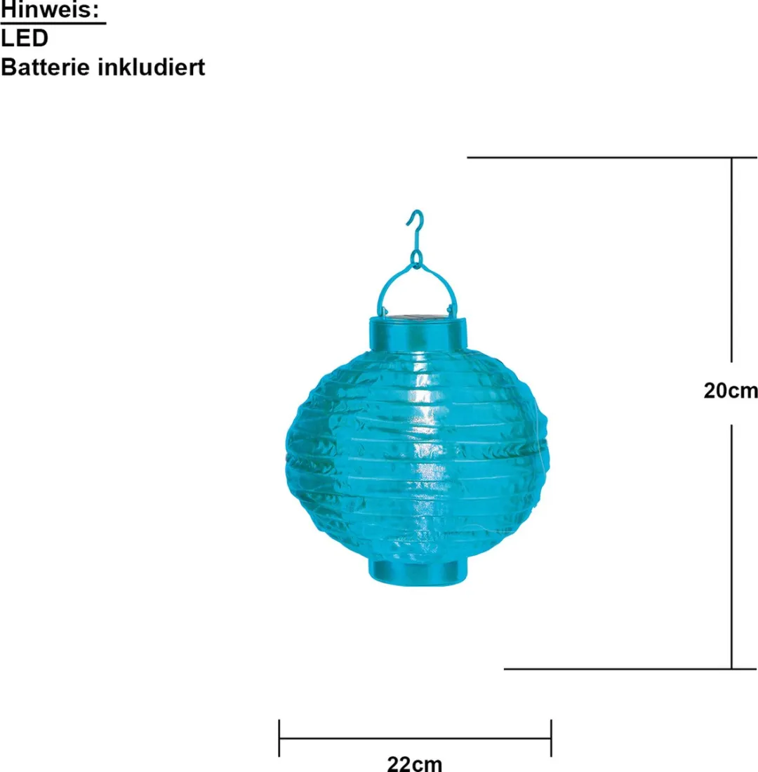 Star Trading LED Solar Lantaarn Festival - 22cm - Blauw