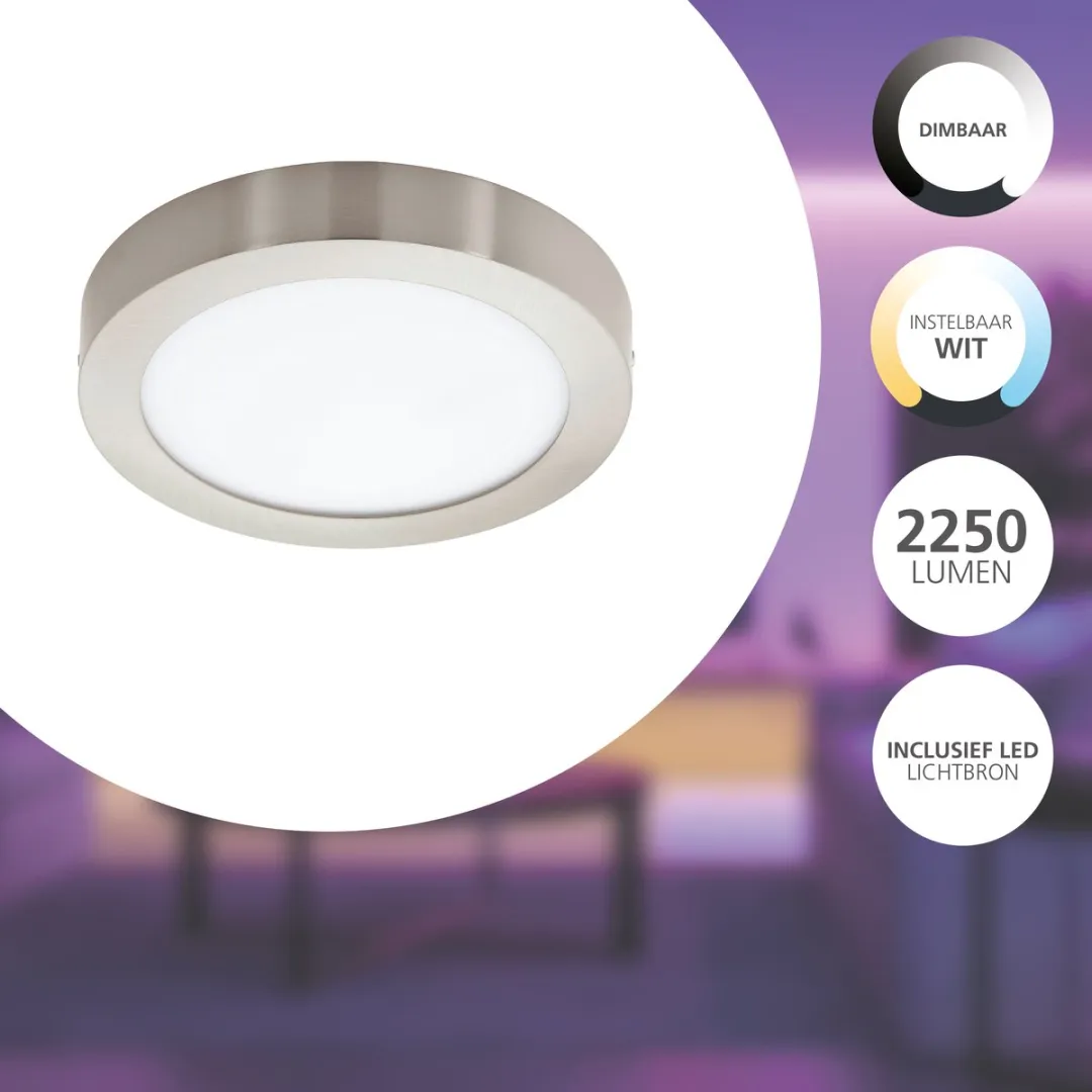 EGLO connect.z Fueva-Z Smart Opbouwlamp Ø21cm - Grijs/Wit