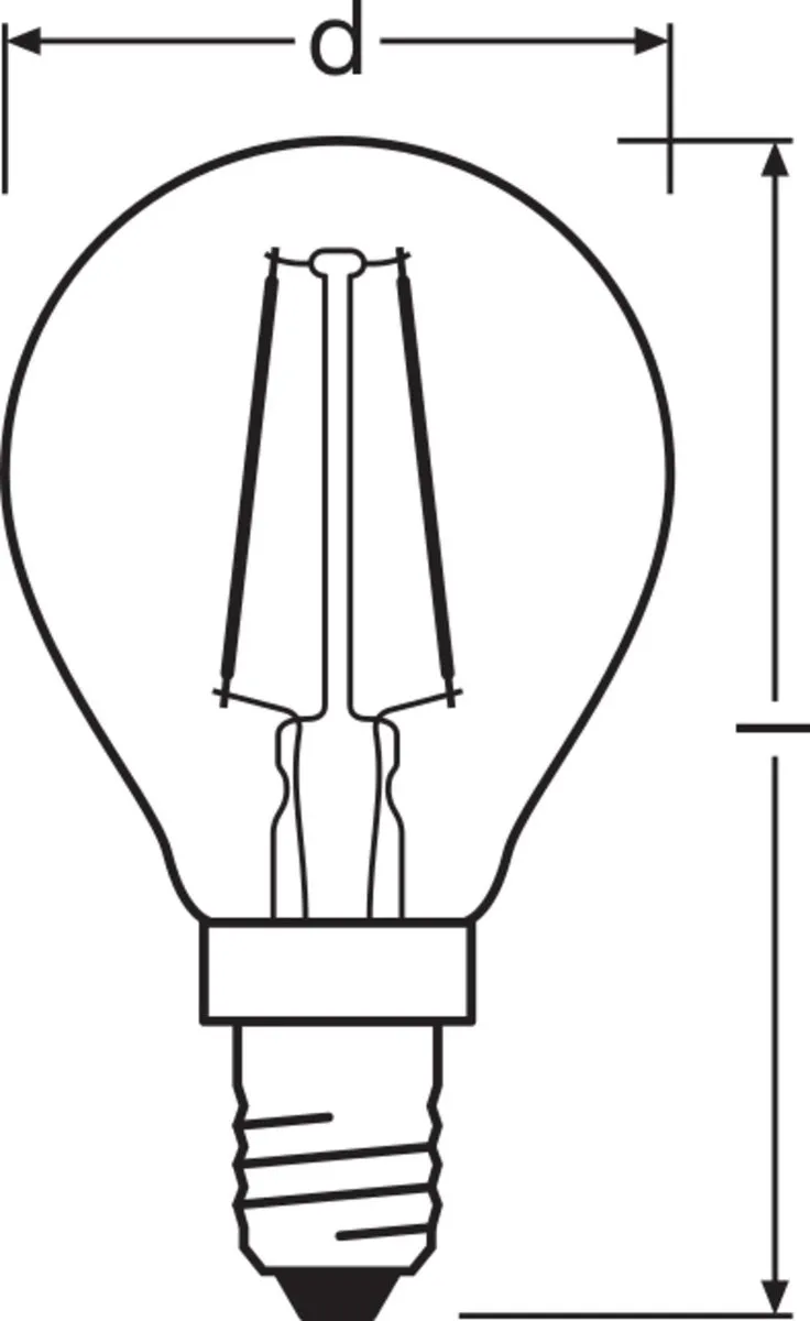 Osram LED Filament E14 2.5W Warm Wit - Helder Glas