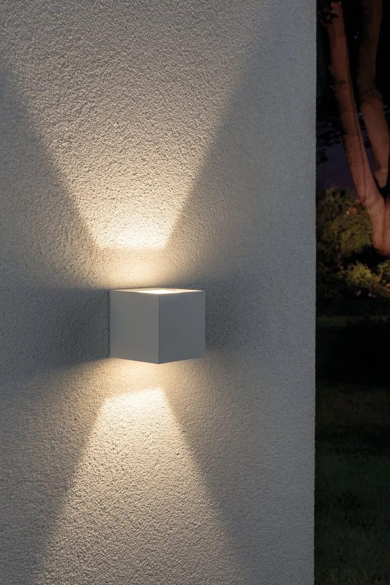 Paulmann LED Wandlamp Cybo IP65 2x3,5W 2700K - 80x80mm Wit