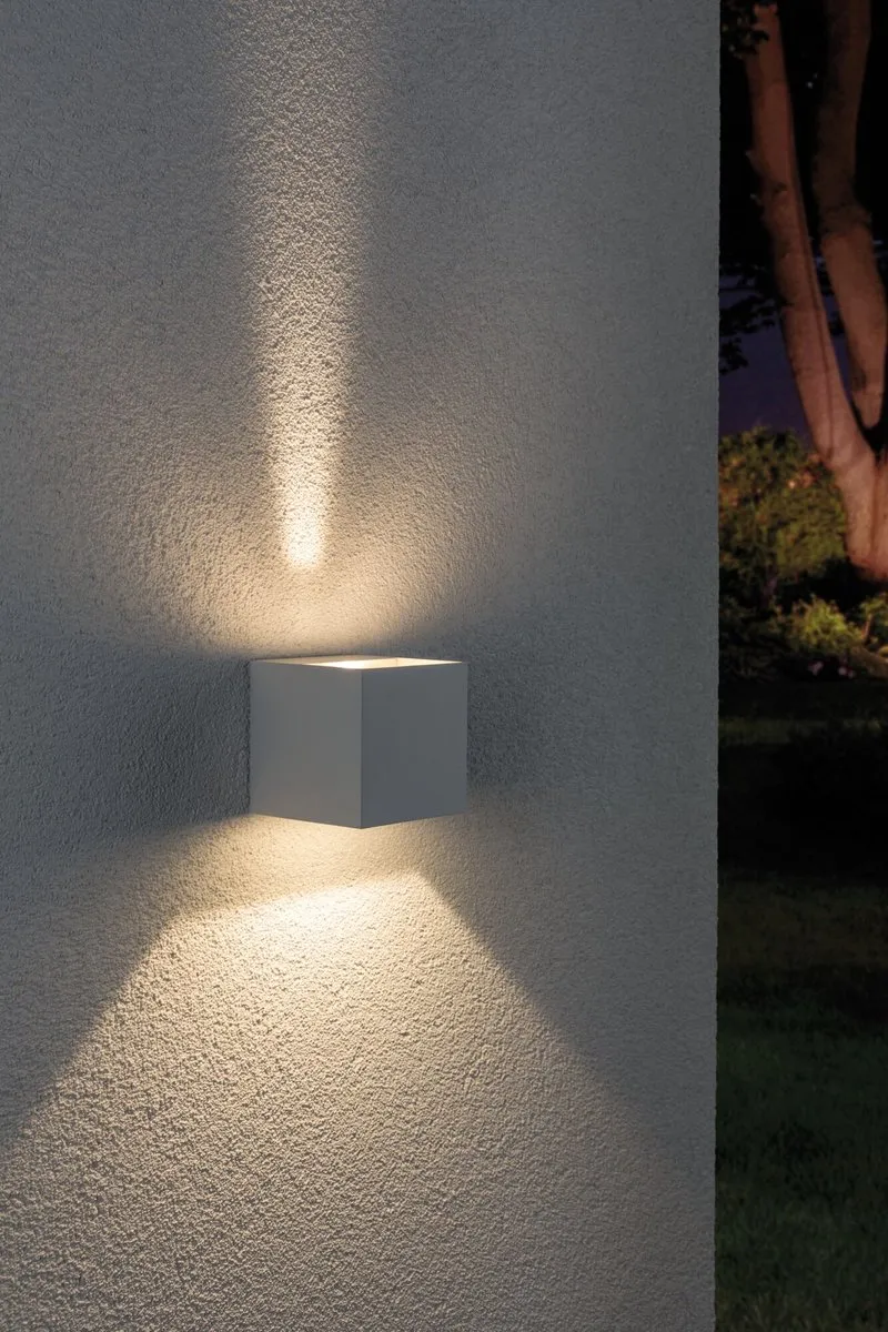 Paulmann LED Wandlamp Cybo IP65 2x3,5W 2700K - 80x80mm Wit - afbeelding 6 van 6