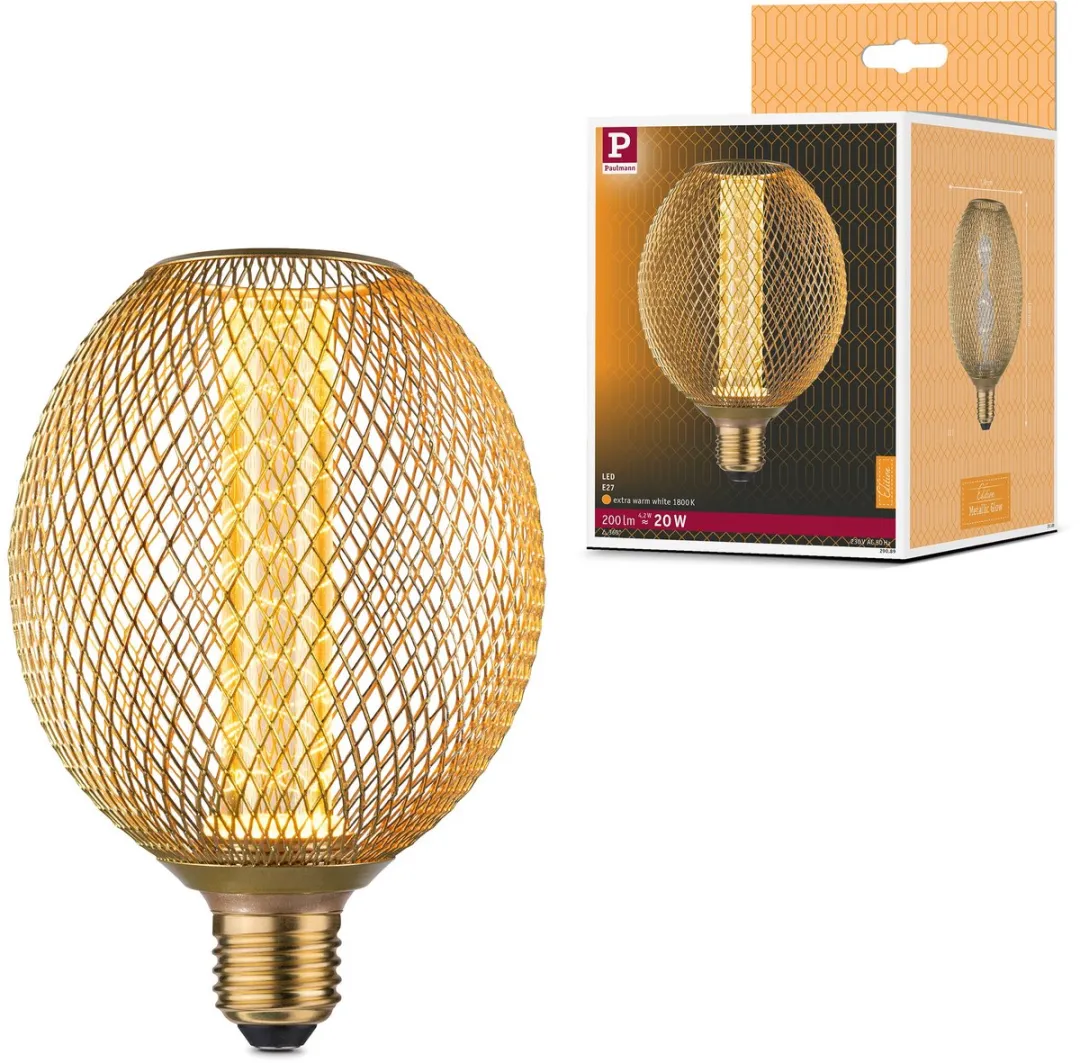 Paulmann Metallic Glow LED Globe E27 200lm 4,2W 1800K