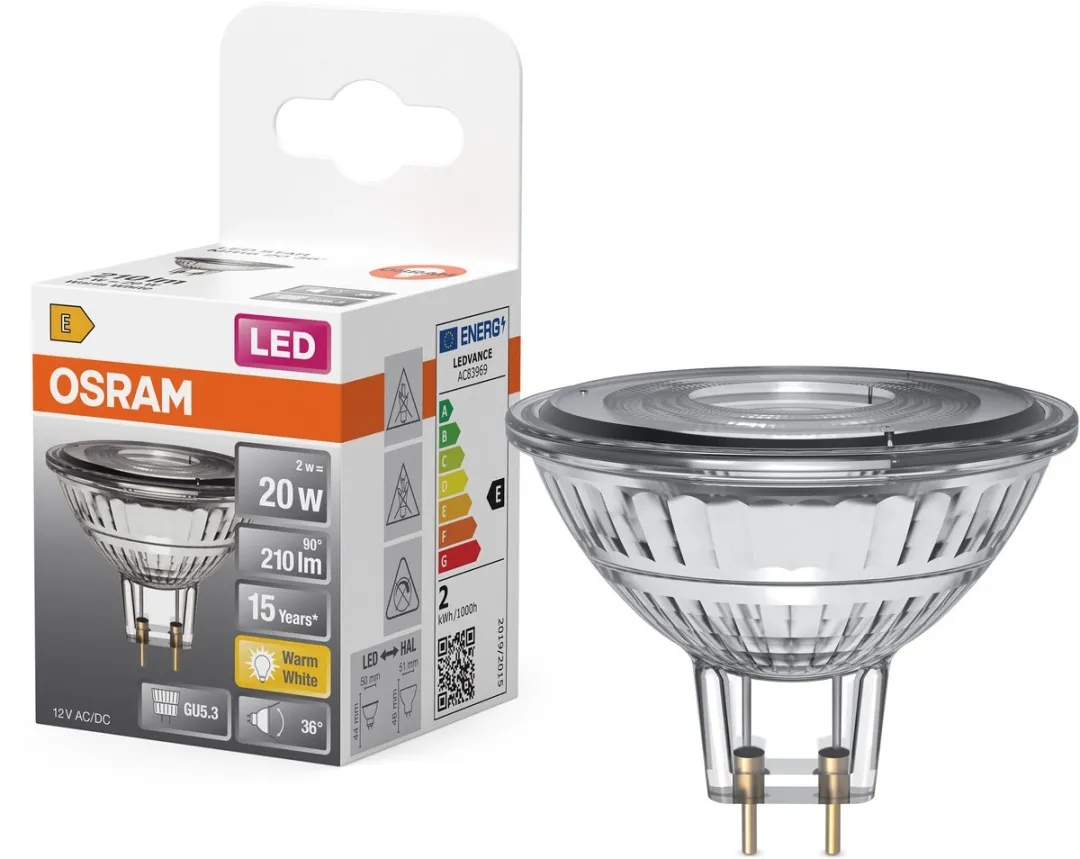 Osram LED Spot Star MR16 2W - 2700K Warm Wit 36°