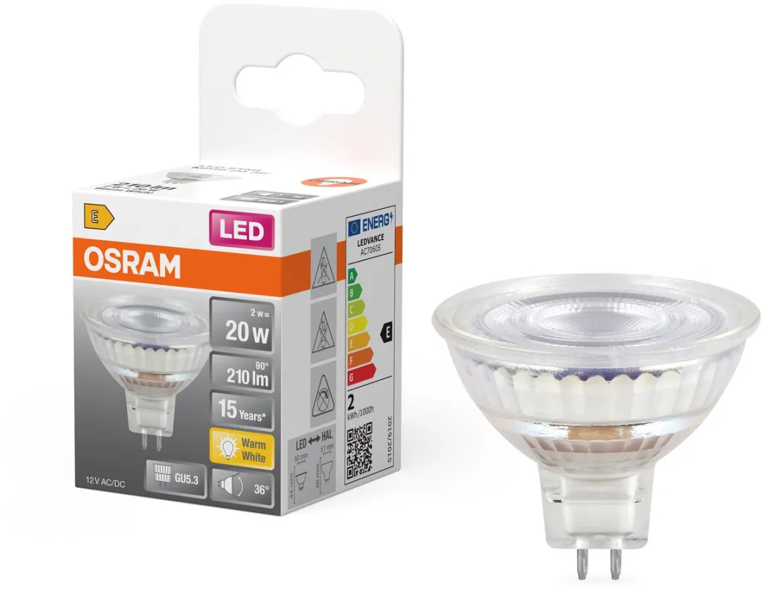 Osram LED Spot Star MR16 2W - 2700K Warm Wit 36°