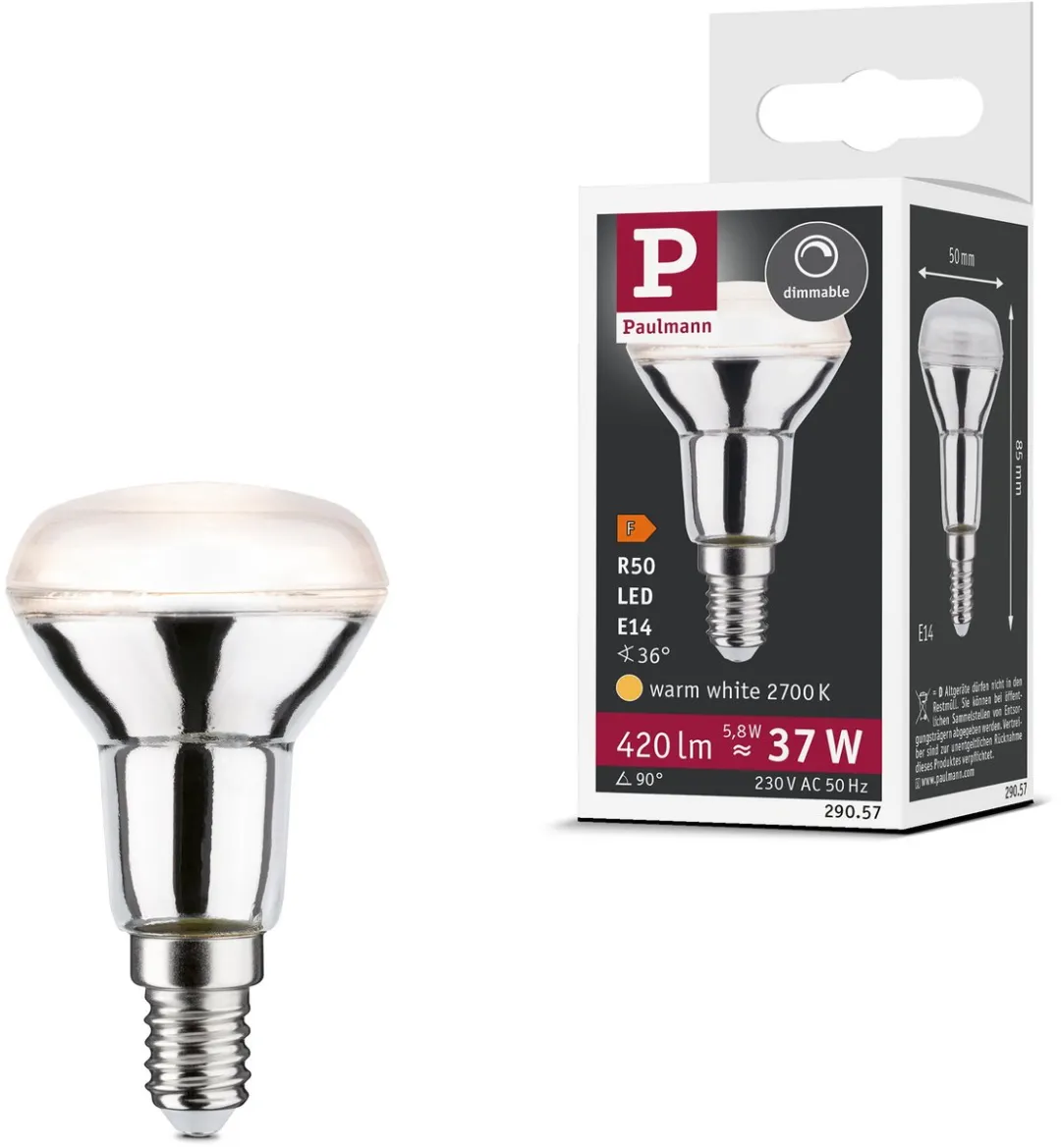 Paulmann LED Reflector R50 E14 5,8W 420lm - 2700K - Zilver