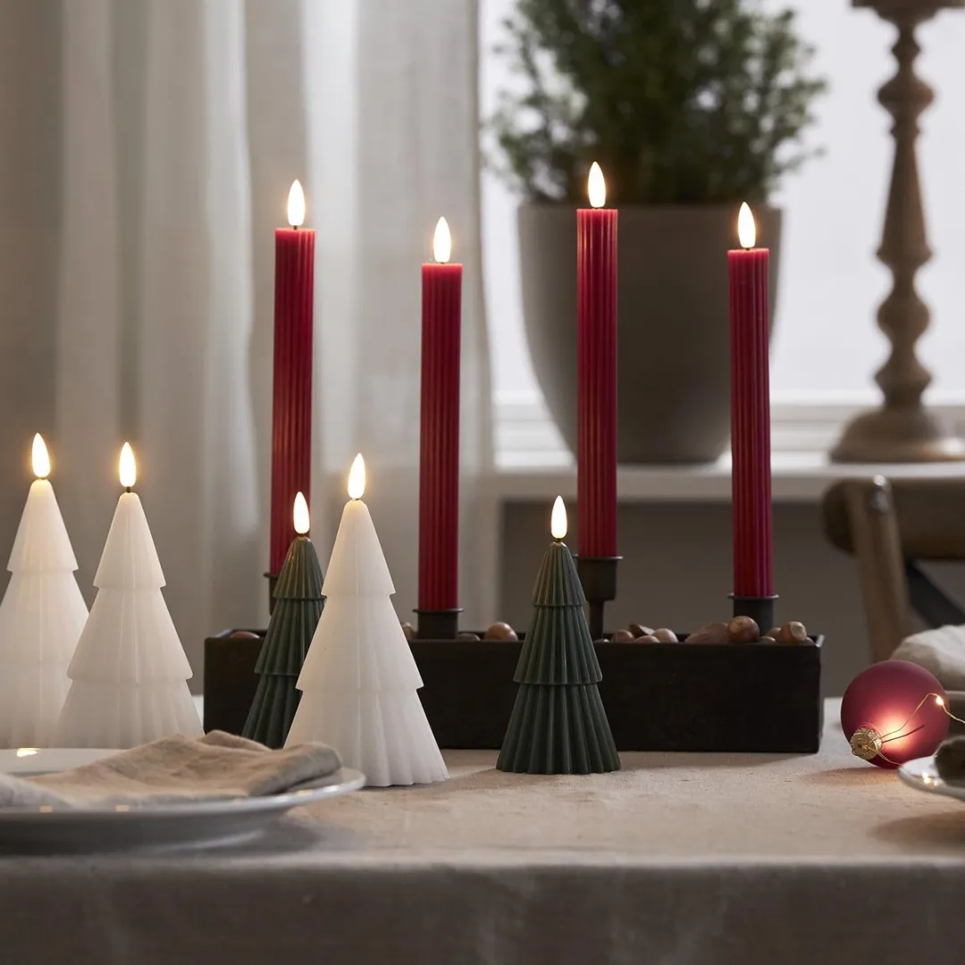 Star Trading Grany LED Zuilkaars 15cm - Warm wit - Timer - Groen